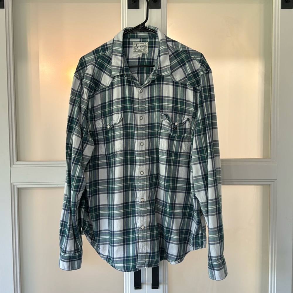 XXL Lucky Brand Pearl Snap Flannel Cowboy Shirt